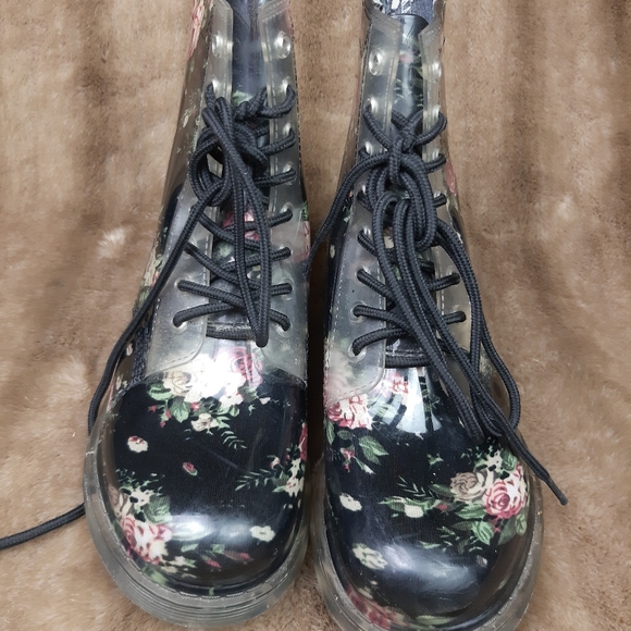 Simon Chang rain boots flowers floral rubber - Picture 5 of 9
